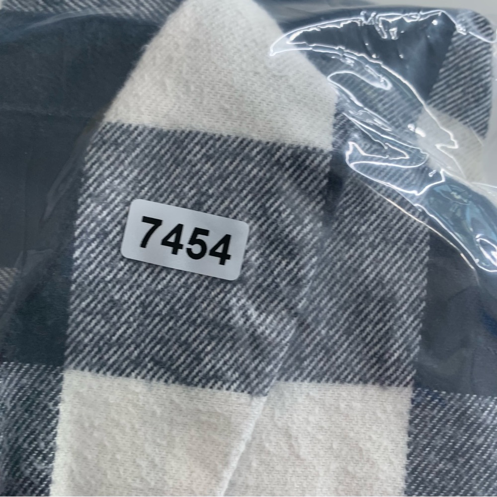 Madewell Oversized Boyfriend Flannel Top Black White Buffalo Plaid Size Small - Picture 11 of 11